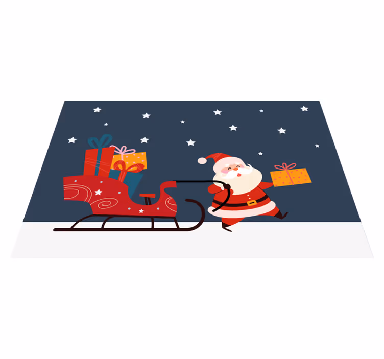 Tischset Weihnachten Cartoon-schlitten mit geschenken santa - TenStickers