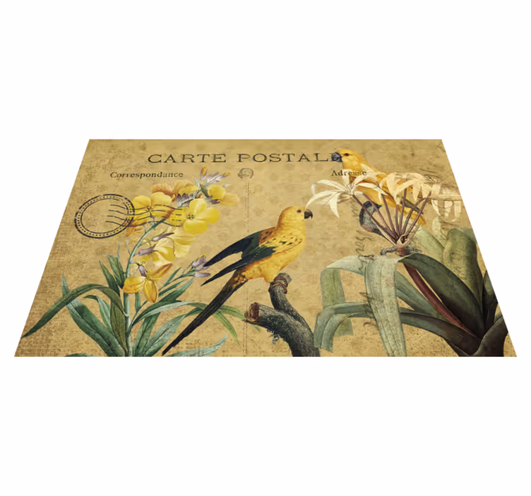 Tischsets originell vintage blumen postkarte - TenStickers