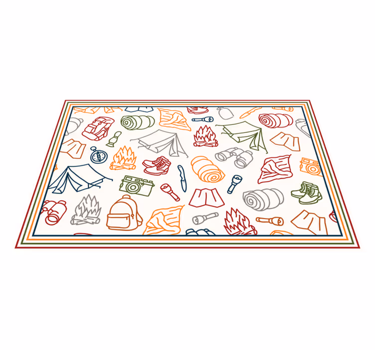 Tischsets originell mit camping abenteuer symbolen - TenStickers
