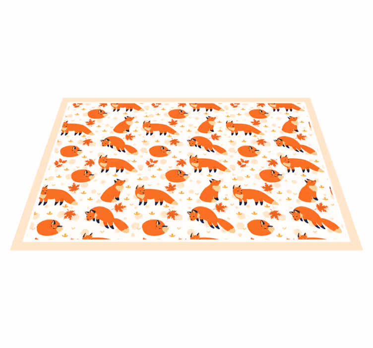 Tischset kinder mit fröhlichen fuchs-mustern - TenStickers