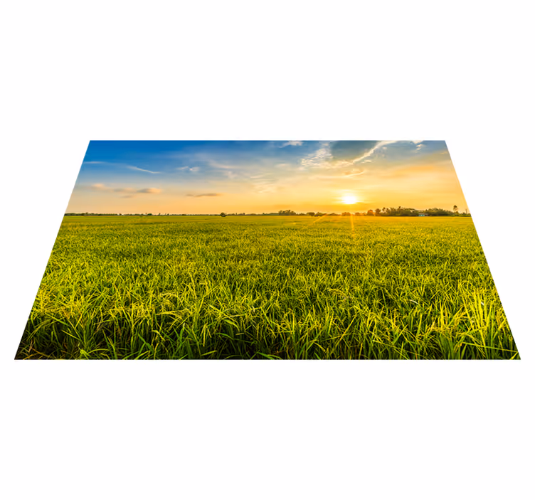 Tischset mit namen sonnenuntergang reisfeld - TenStickers