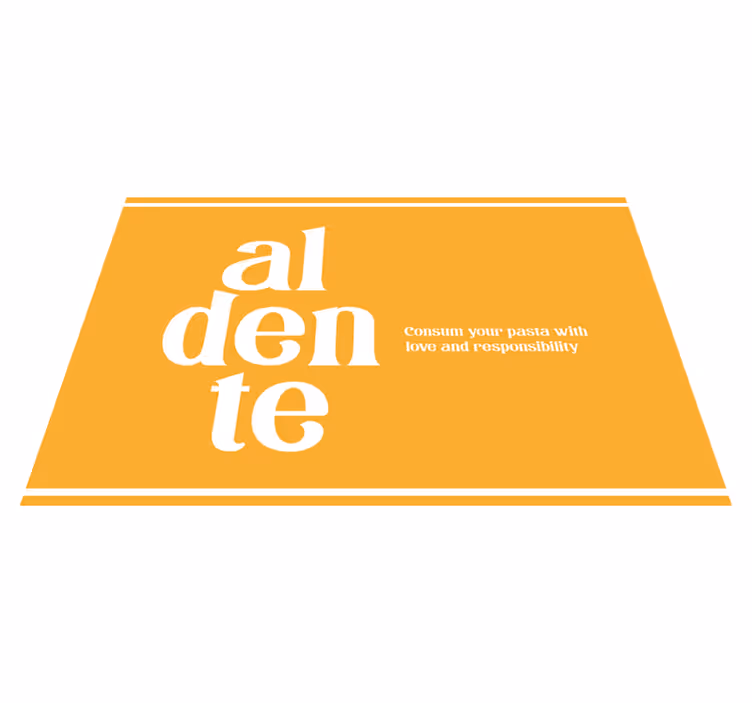 Tischset text aldente küchenmerker - TenStickers