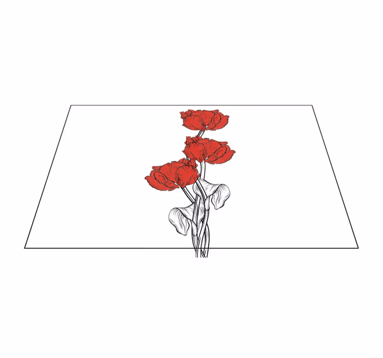 Tischsets originell mit rotem blumenarrangement - TenStickers