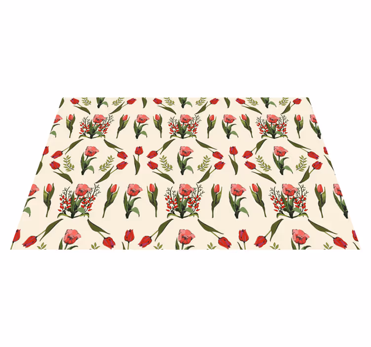 Tischset elegant Frühling mit roten tulpen - TenStickers