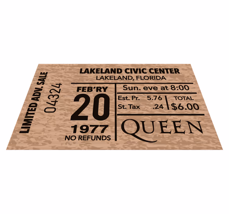 Tischsets originell im vintage event ticket stil - TenStickers