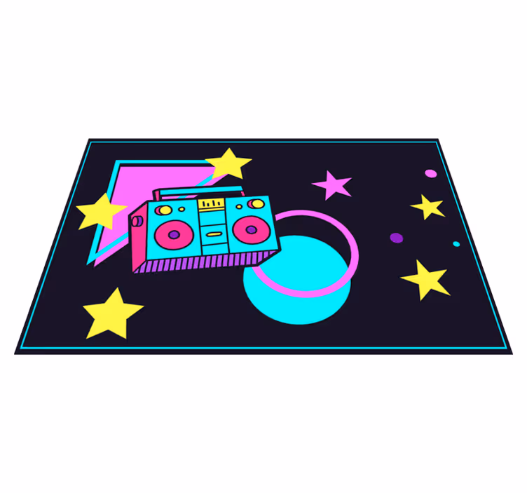 Tischsets originell bunte retro boom box - TenStickers
