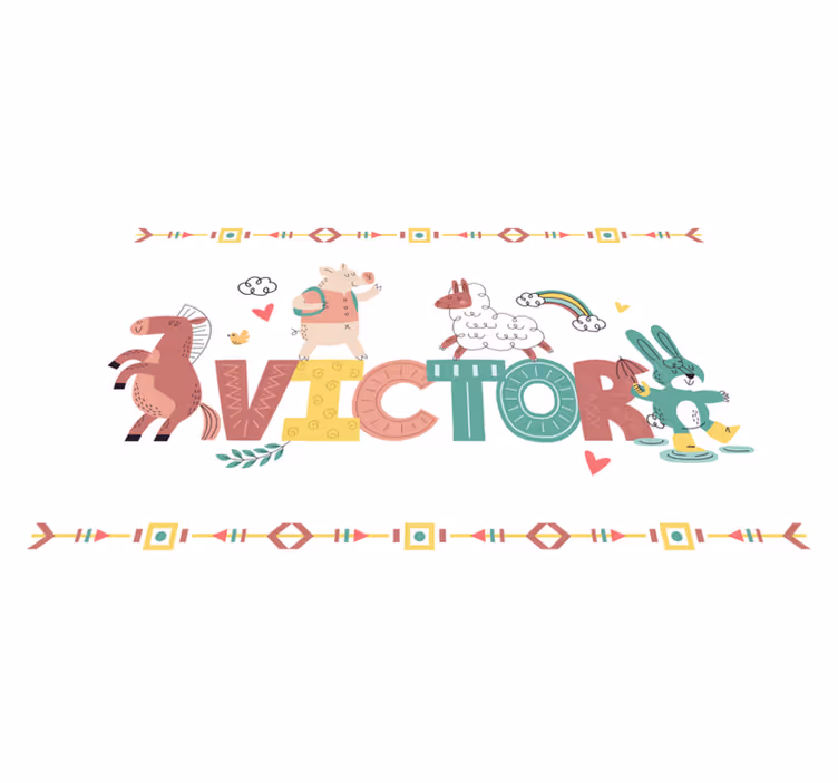 Tischset kinder mit freundlichen tierfiguren - TenStickers