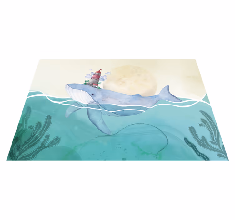 Tischset kinder wal mit leuchtturm - TenStickers