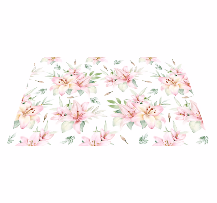 Tischsets originell Rosa aquarell lilien blumenmuster - TenStickers