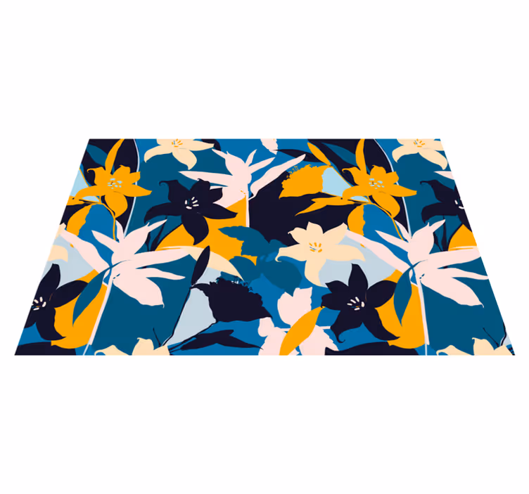 Tischsets originell mit floralem teal-muster - TenStickers