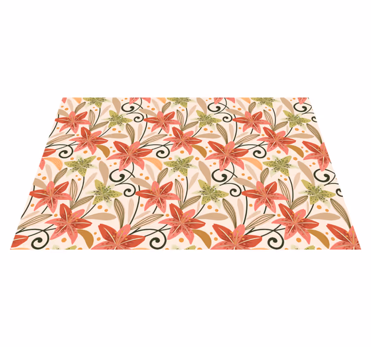 Tischsets originell Buntes vintage-lilien-blumenmuster - TenStickers