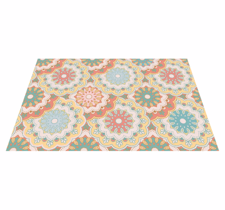 Tischset textur mit bunten blumenmustern - TenStickers
