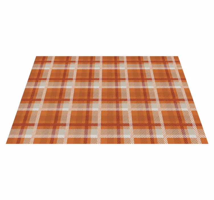 Tischset elegant kariertes orangefarbenes muster - TenStickers
