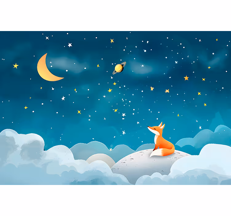 Fototapete Babyzimmer Fuchs im Himmel - TenStickers