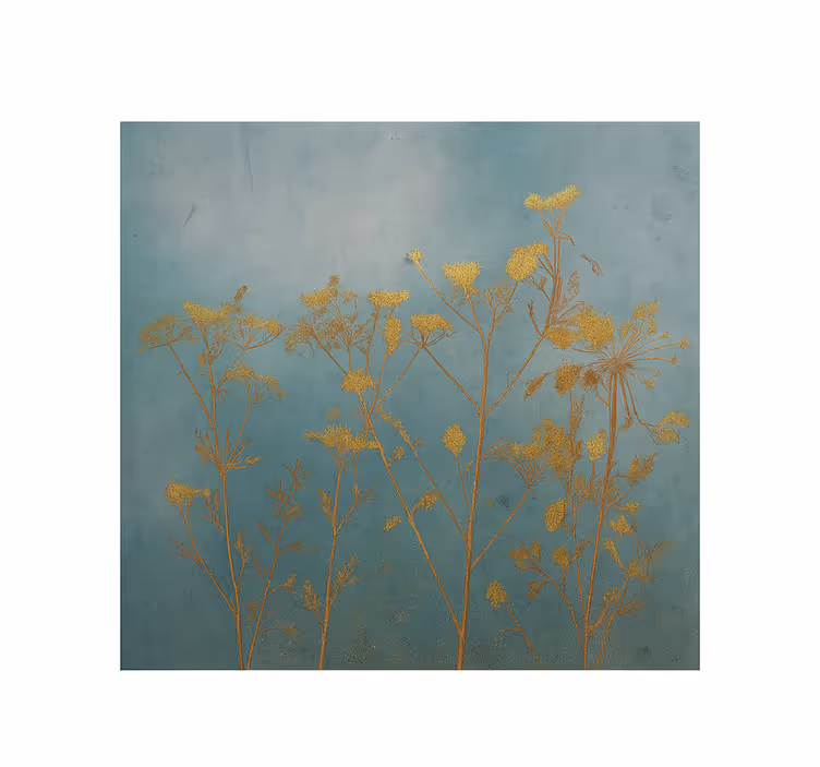 Fototapete Wohnzimmer goldenes blumendesign - TenStickers