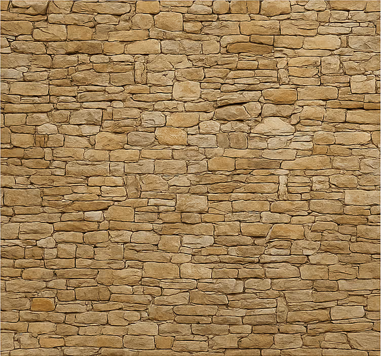Fototapete Wohnzimmer beige steinmauer - TenStickers