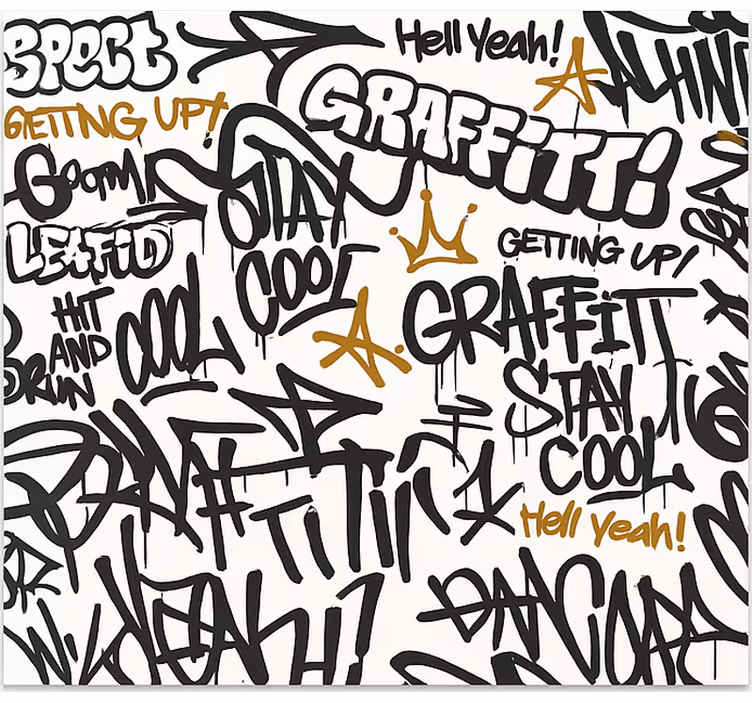 Fototapete Jugendzimmer schwarz-weiß-graffiti - TenStickers