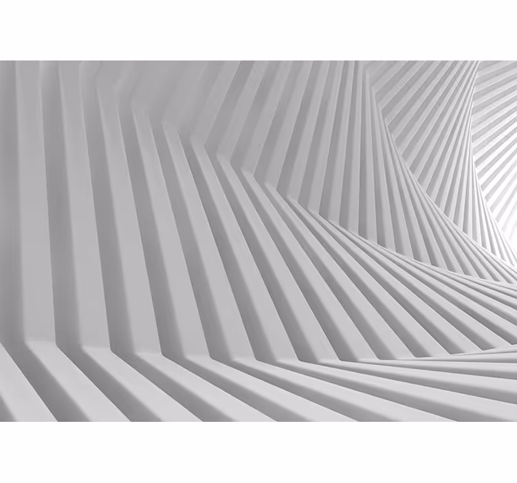 3D Tapete weiße abstrakte Geometrie - TenStickers