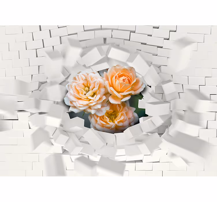Fototapete 3D explodierender floraler 3d-effekt - TenStickers