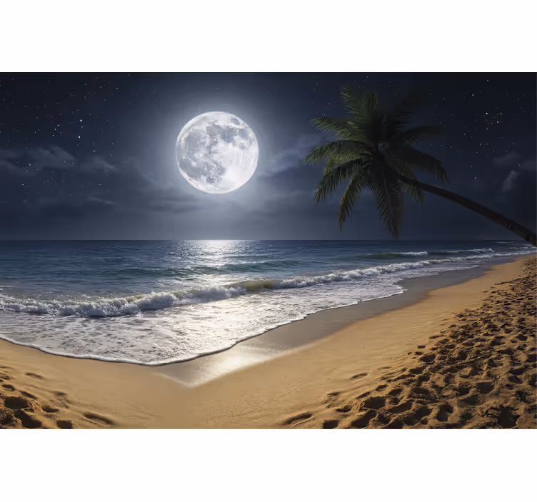 Fototapete meer vollmond-ozean - TenStickers