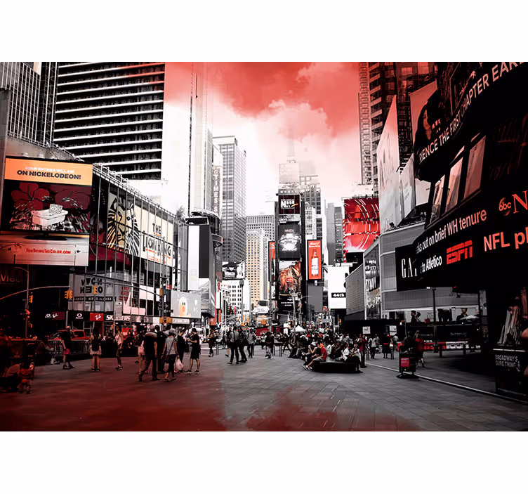 New York rot und weiß Fototapete - TenStickers