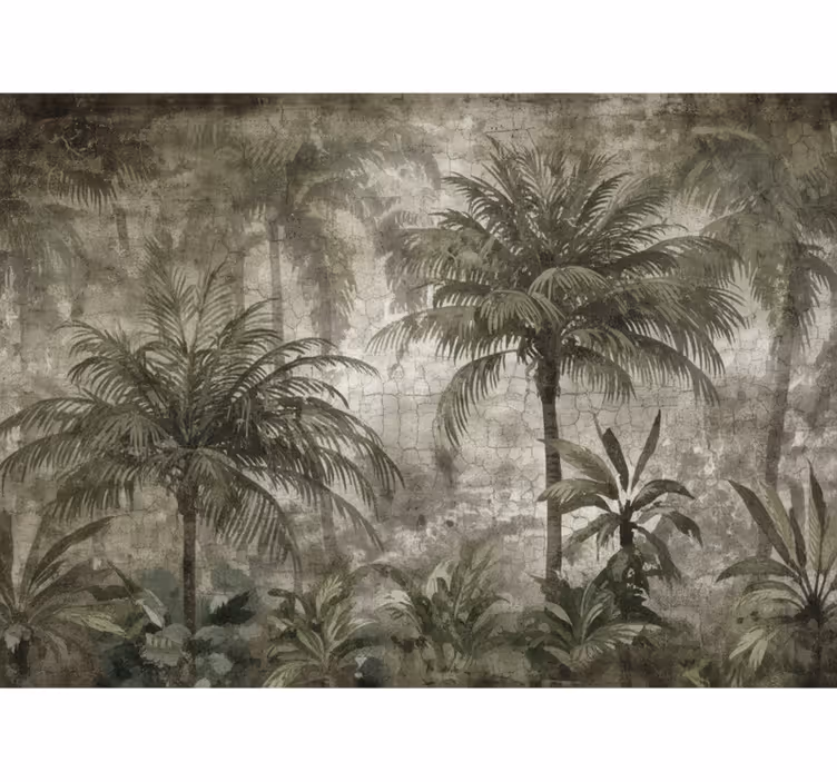 Fototapete wald im minimalistischen palmenwald - TenStickers