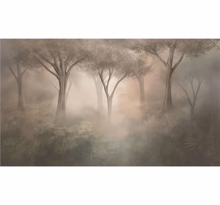 Fototapete wald nebeliger sepia wald - TenStickers