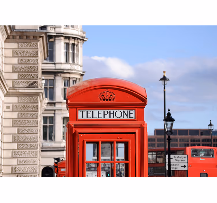 London Bus Telefonzelle Stadt Wandtapete - TenStickers