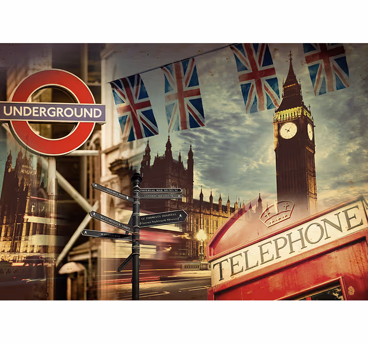 Fototapete London london-collage - TenStickers