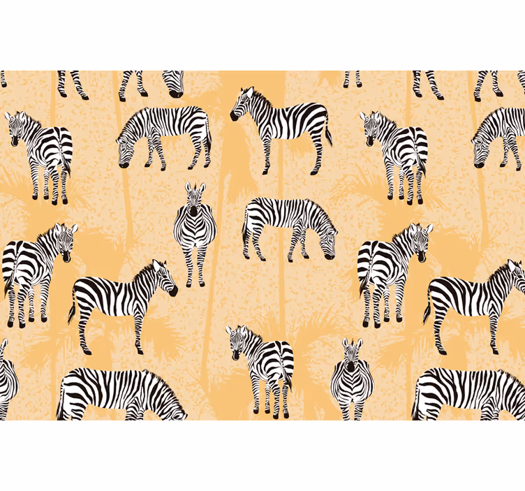 Fototapete afrikanisch zebra und palmen - TenStickers