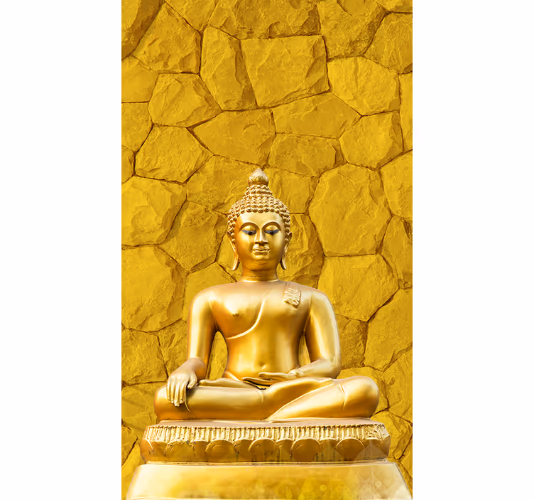Fototapete buddha in goldener ausführung - TenStickers