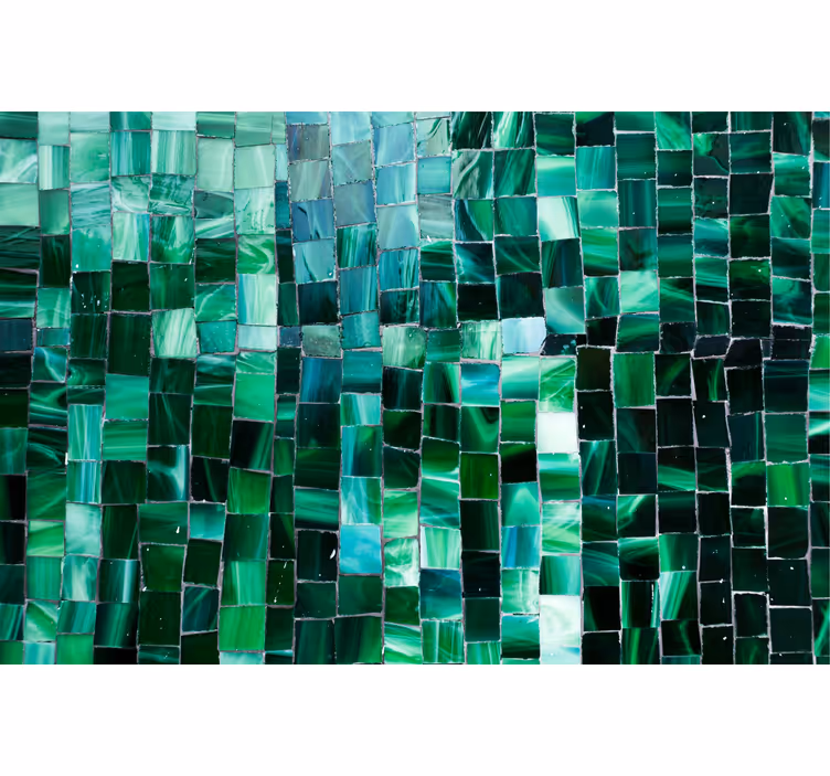 Fototapete badezimmer grün gemusterte mosaikfliesen - TenStickers