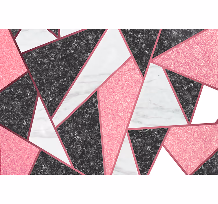 Fototapete küche in pink und grauen geometrischen formen - TenStickers