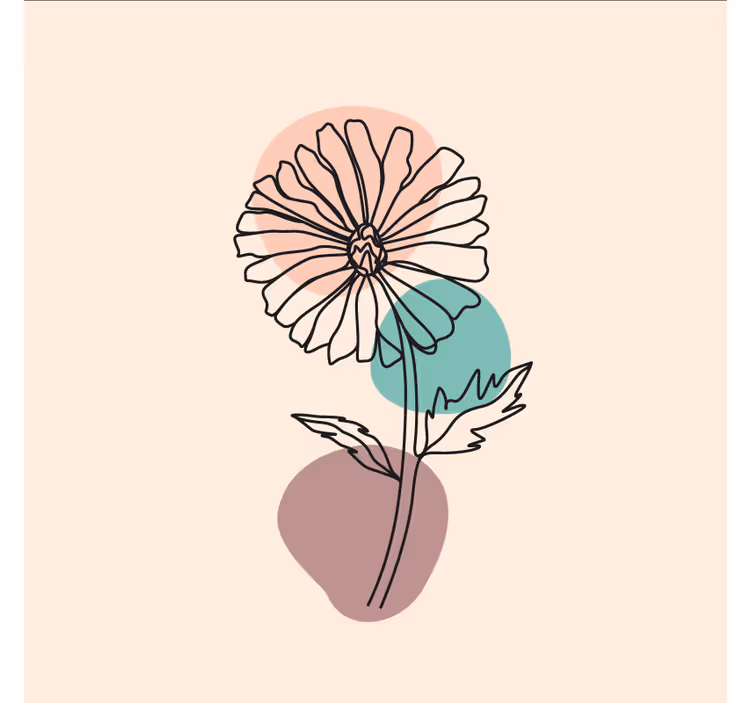 Fototapete beige mit design von gänseblümchen - TenStickers