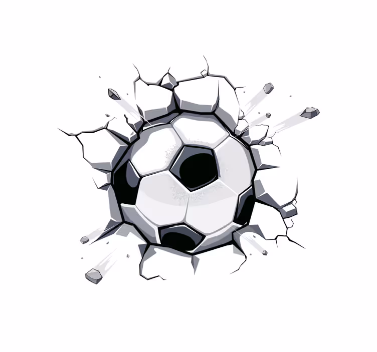 Fototapete weiß 3d kinderfußball-vinyl - TenStickers