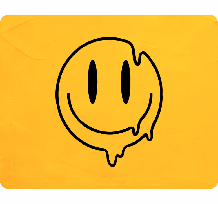 Fototapete gelb mit flüssigem smiley-icon - TenStickers