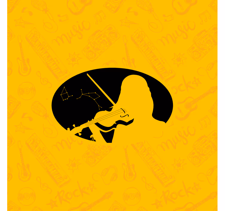 Fototapete gelb ge inspirierten geiger silhouette - TenStickers