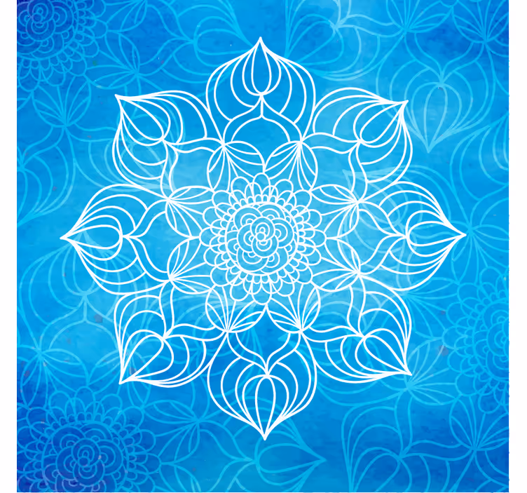 Fototapete blau farbspritzer mandala - TenStickers