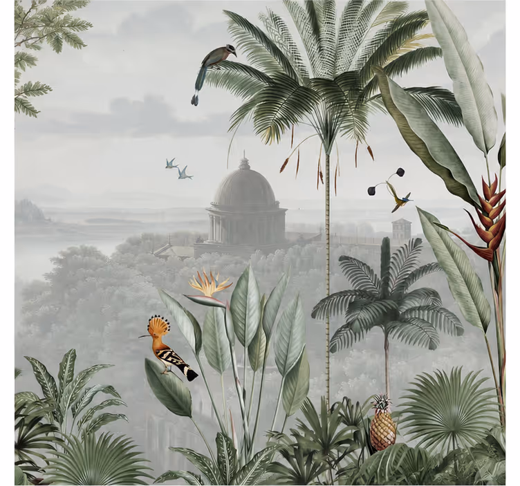 Fototapete natur mit blick auf einen tropischen tempel - TenStickers