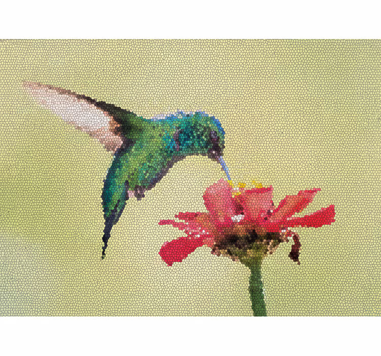 Fototapete eingang bunte vogel-mosaikgestaltung - TenStickers