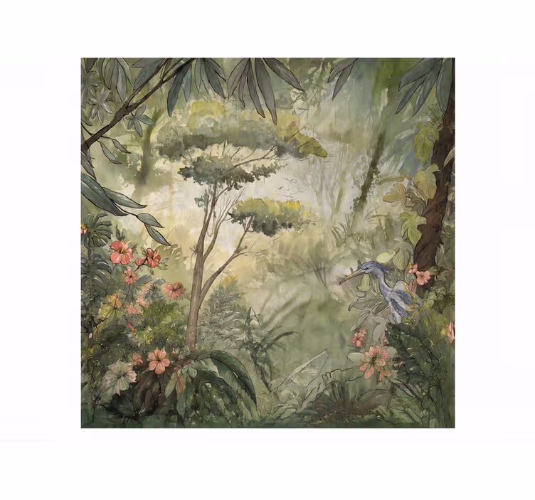 Fototapete natur aquarella tropischer dschungel - TenStickers