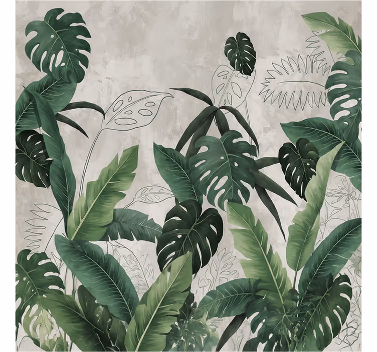 Fototapete natur mit monstera-blättern - TenStickers