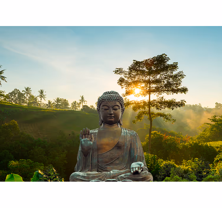 Buddha meditiert in der Natur Buddha Fototapete - TenStickers