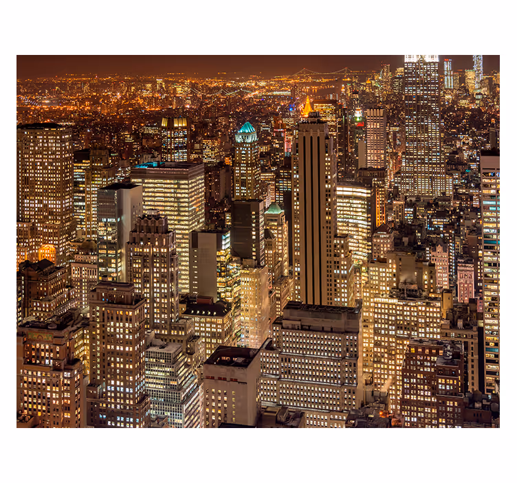 New York bei Nacht Fototapete  - TenStickers