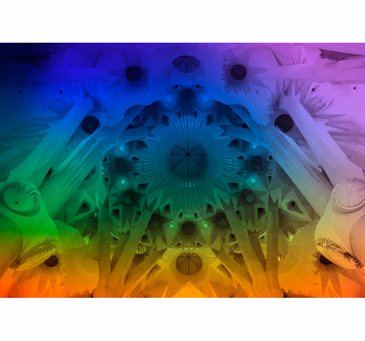Bunte sagrada familia fototapete - TenStickers