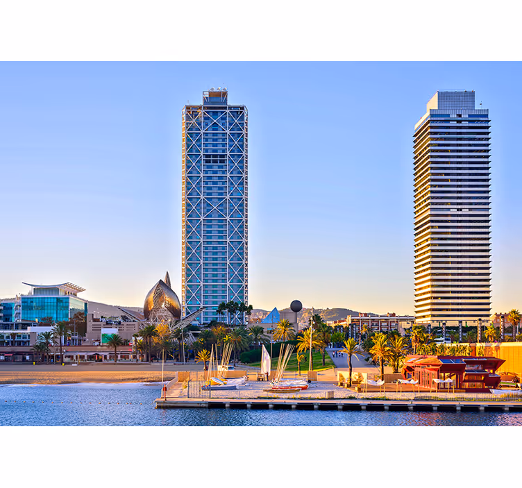 Puerto Olímpico Barcelona Stadt Fototapete - TenStickers