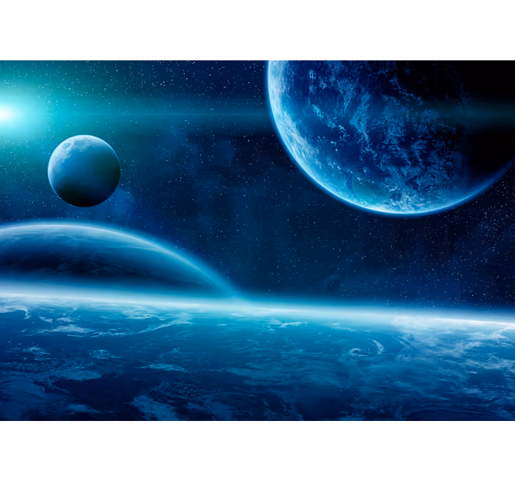 Blaue Weltraum Fantasie Fototapete - TenStickers