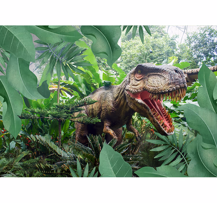 Kinder Fototapete 3D Dinosaurier T-Rex - TenStickers