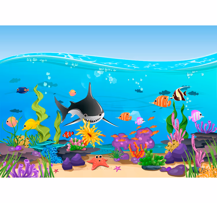 Unterwasser Fische Kinder Wandtapete - TenStickers
