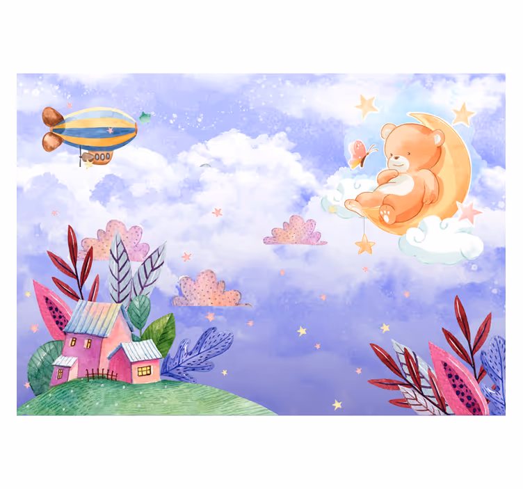 Fototapete Kinderzimmer verzaubertes teddy-abenteuer - TenStickers